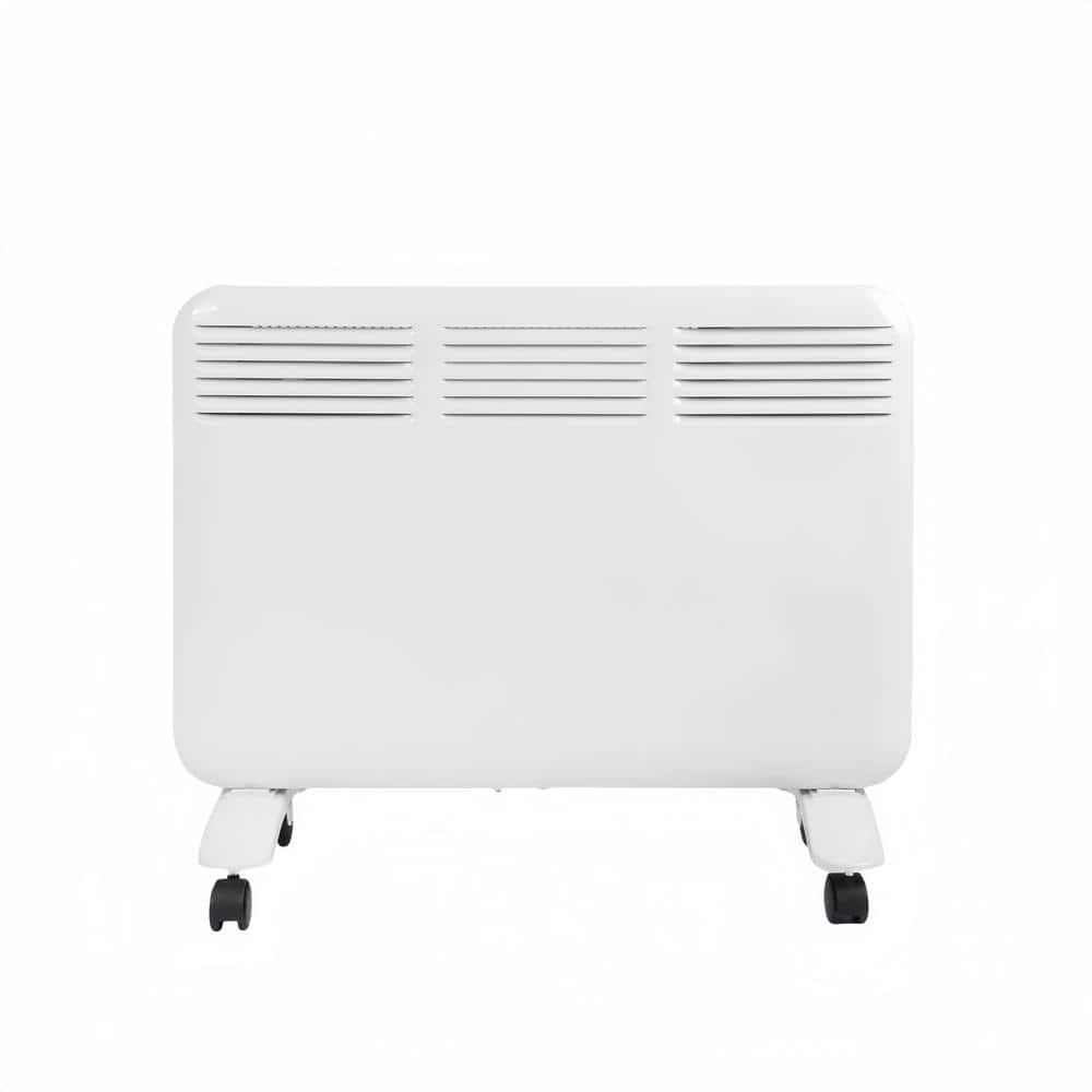 1000-Watt 19.5 in. White Electric Indoor Quiet Ceramic Radiator Space Heater With Adjustable Thermostat and LED Display - Hercitys