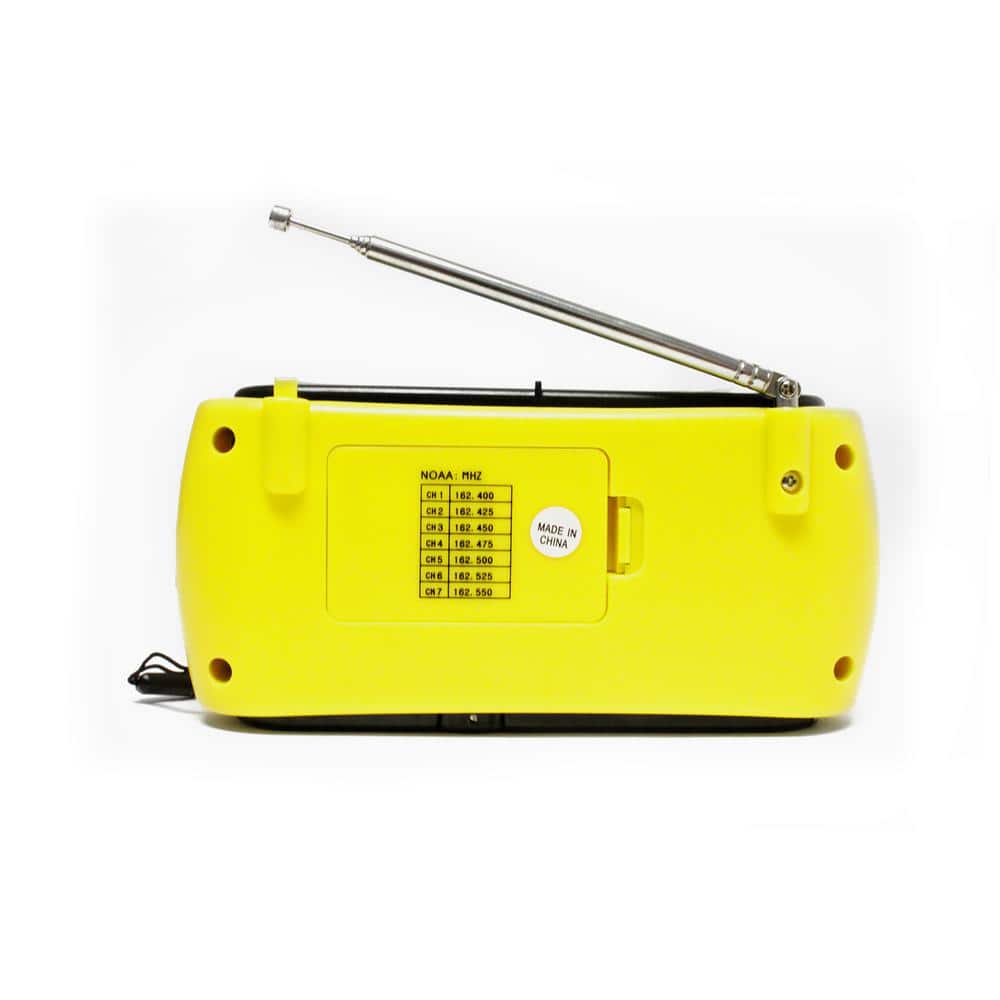 “The Element” Dynamo Powered Solar Radio and Flashlight with NOAA, Yellow - Hercitys