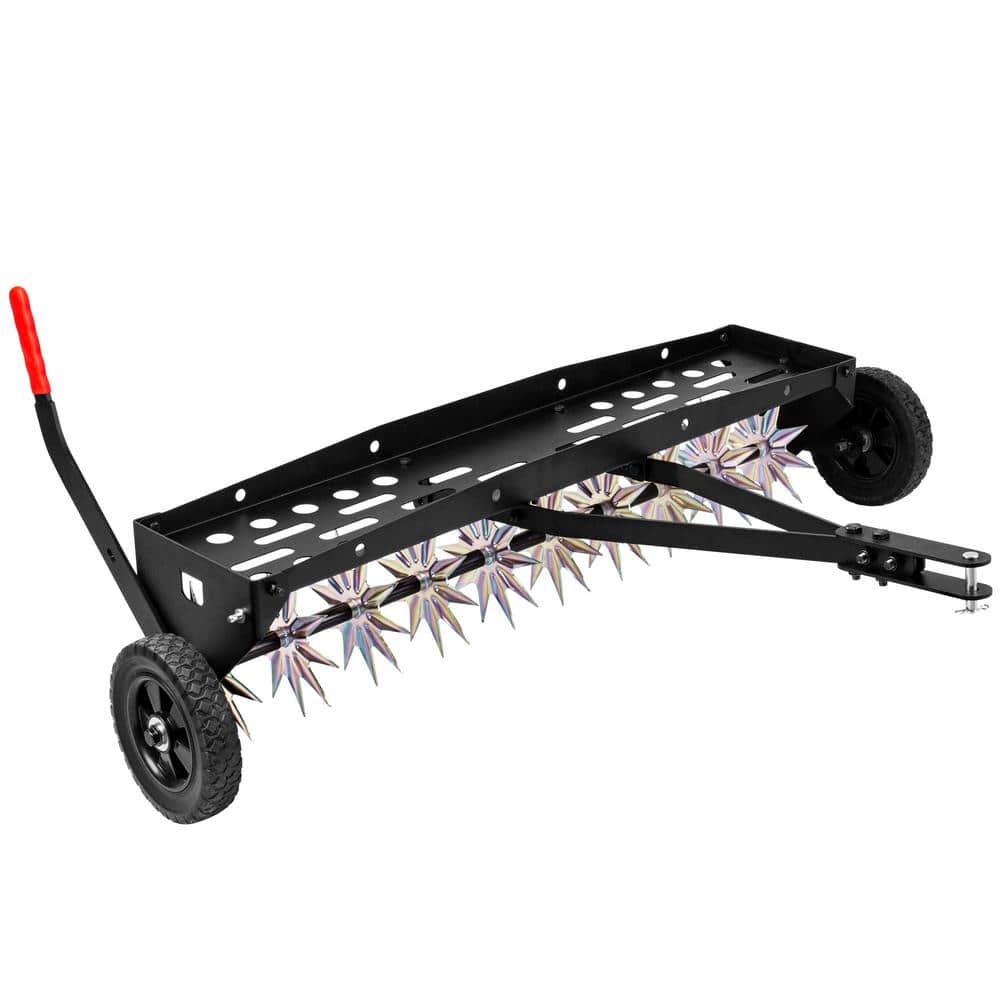 40 in. Tow Behind Spike Aerator with Galvanized Steel Tines, Outdoor Durable Lawn Aerator Soil Penetrator Spikes Tractor - Hercitys