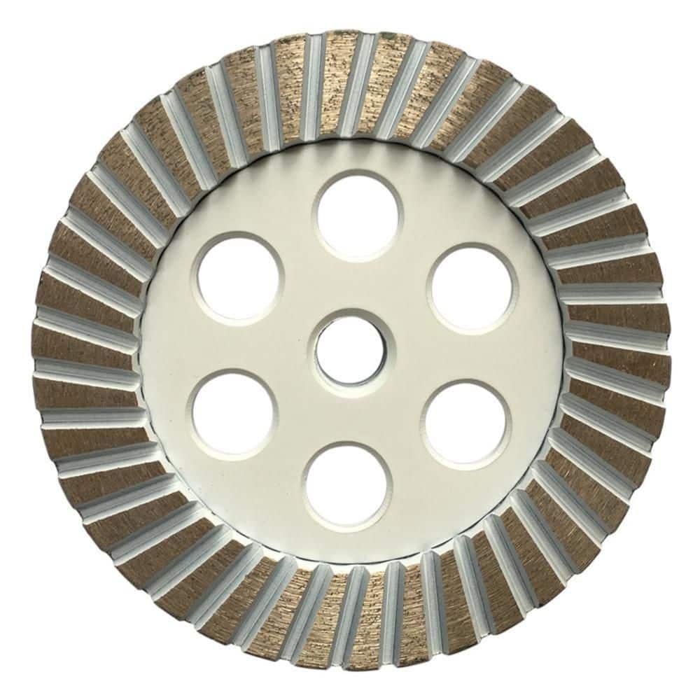 5 in. Granite or Concrete, Turbo Rim Diamond Blade Grinding Wheel, 80/100 Grit, Medium/Fine Grit, 5/8 in. 11 Arbor - Hercitys