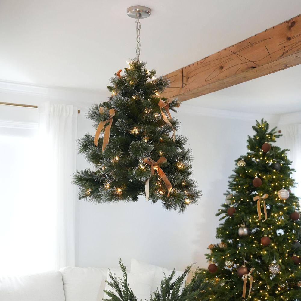 3 ft. Pre-Lit Artificial Christmas Tree Chandelier, Green - Hercitys