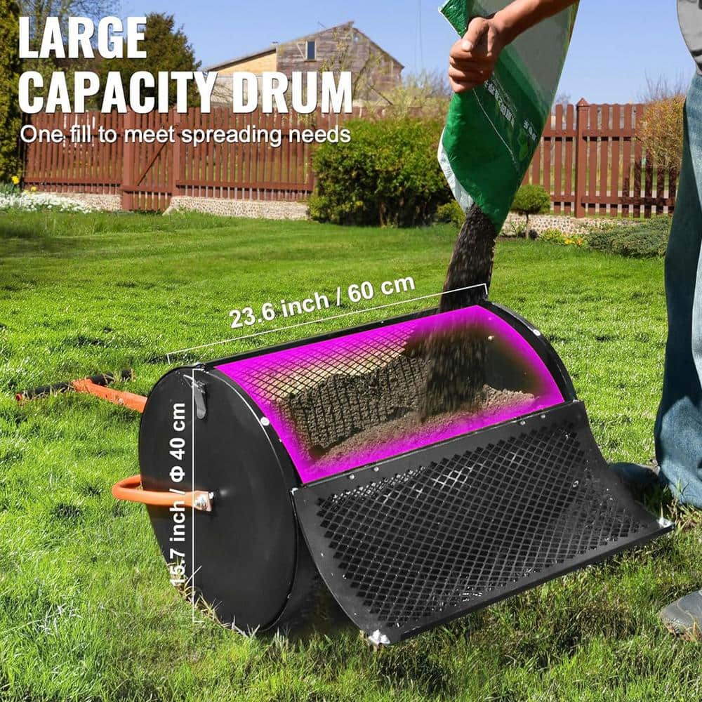 24 in. Height Adjustable Mulch Peat Moss Compost Spreader Multi-Purpose Yard Care Equipment - Hercitys