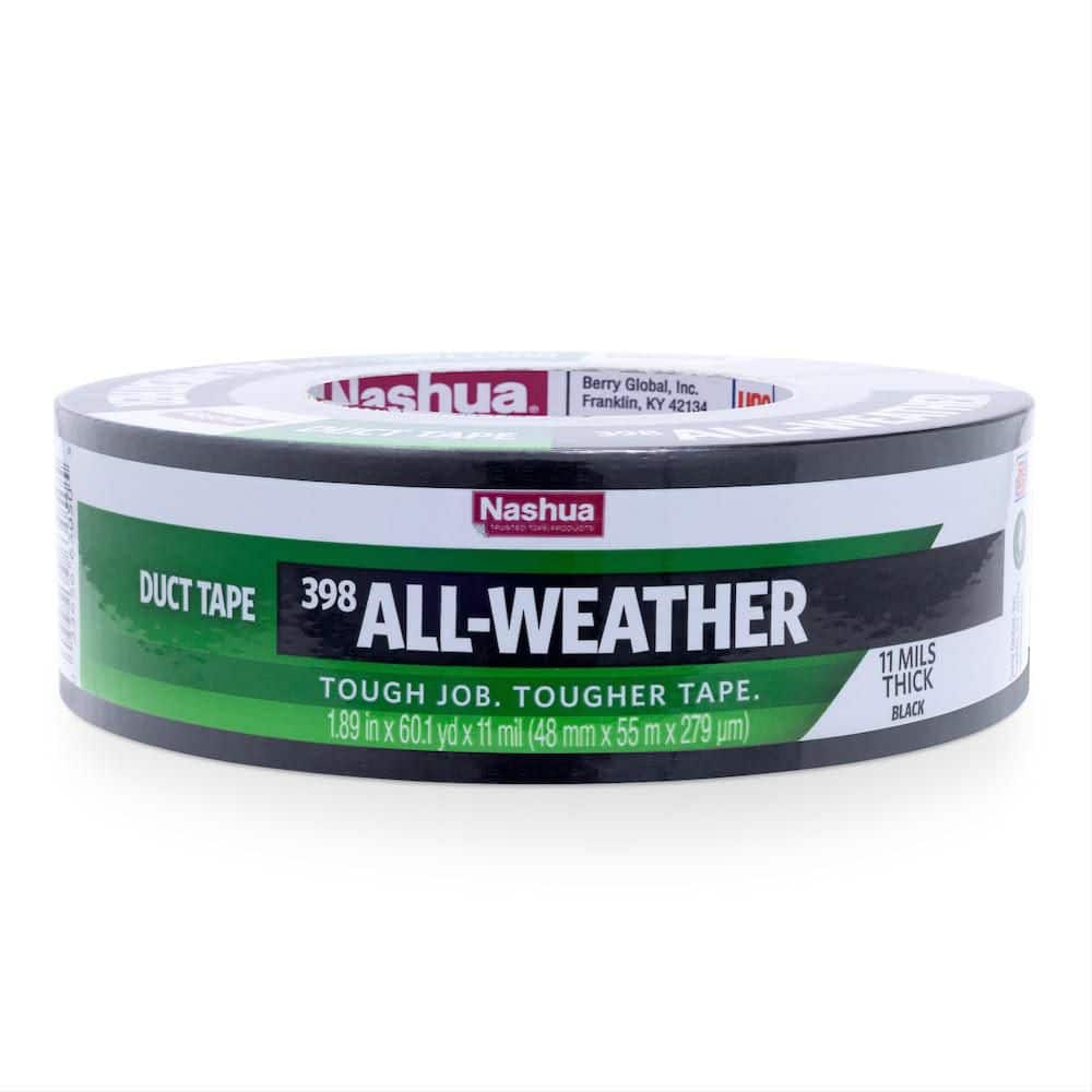 1.89 in. x 60 yd. 398 All-Weather HVAC Duct Tape in Black - Hercitys