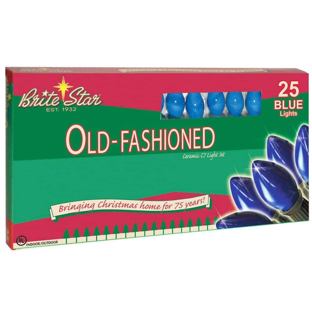 25-Light Ceramic Blue C7 Old Fashioned Light Set - Hercitys