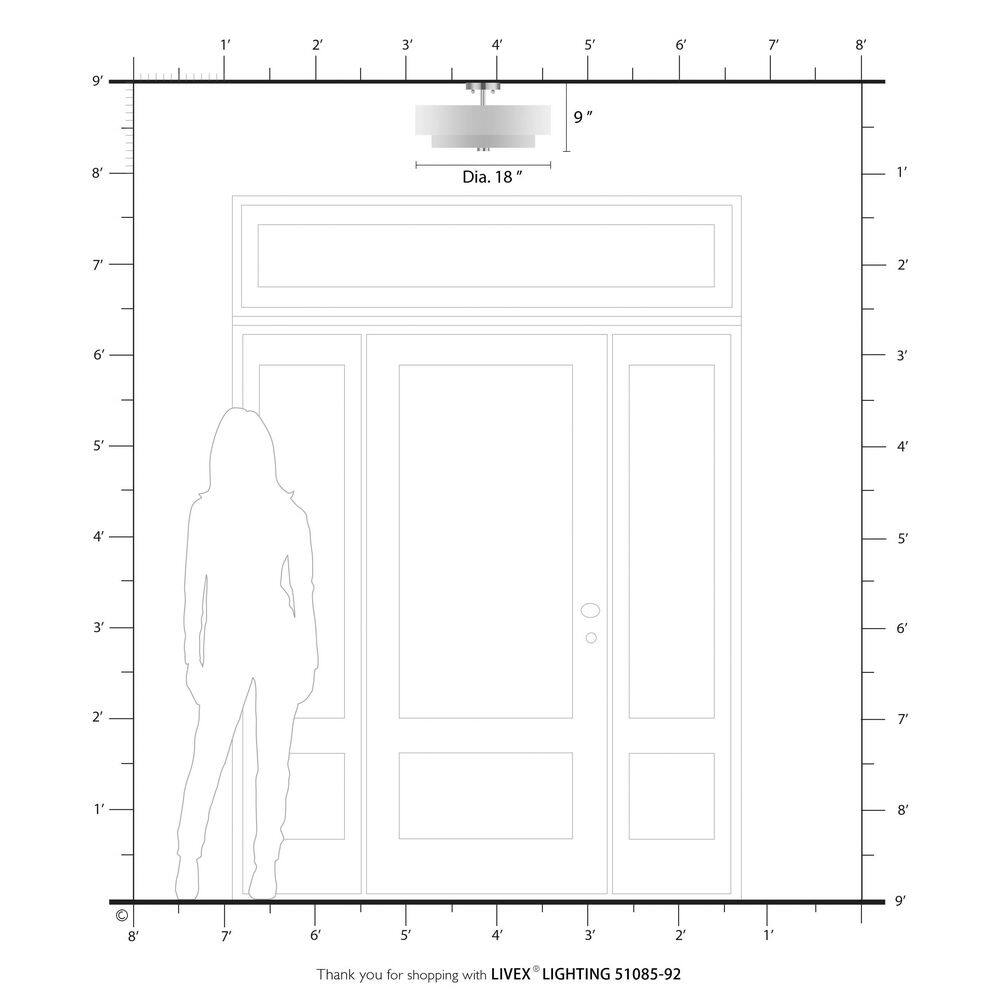 18 in. Semi Flush Mount 4-Light English Bronze Monroe - Hercitys