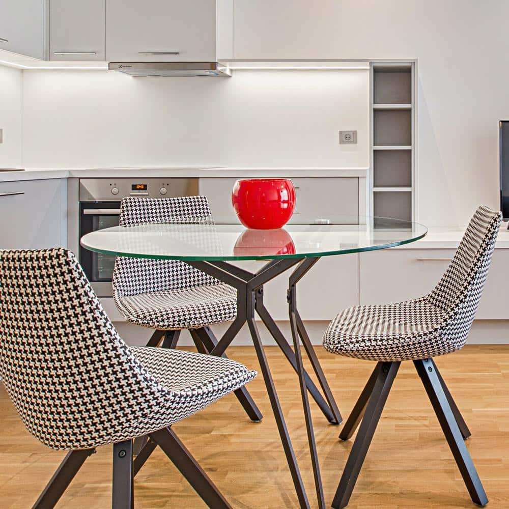 18 in. Clear Round Glass Table Top, 1/2 in. Thickness Tempered Flat Edge Polished - Hercitys