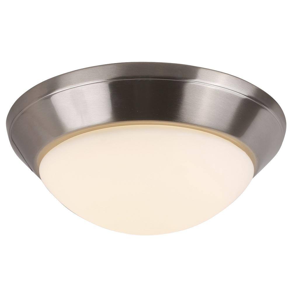 16 in. 1-Light Brushed Nickel LED Flush Mount - Hercitys