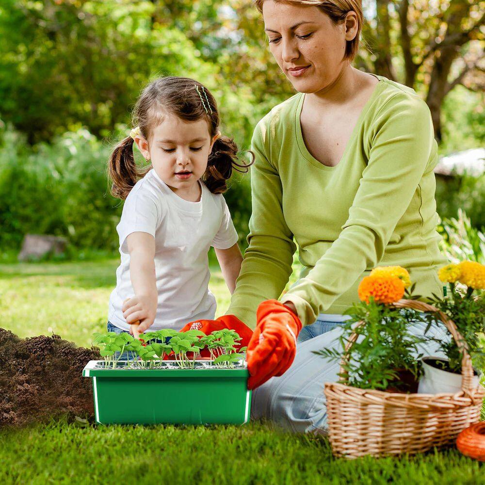 10-Pack Seed Starter Tray Kit with Humidity Dome 120 Cells Total Mini Greenhouse Germination for Seeds Growing - Hercitys