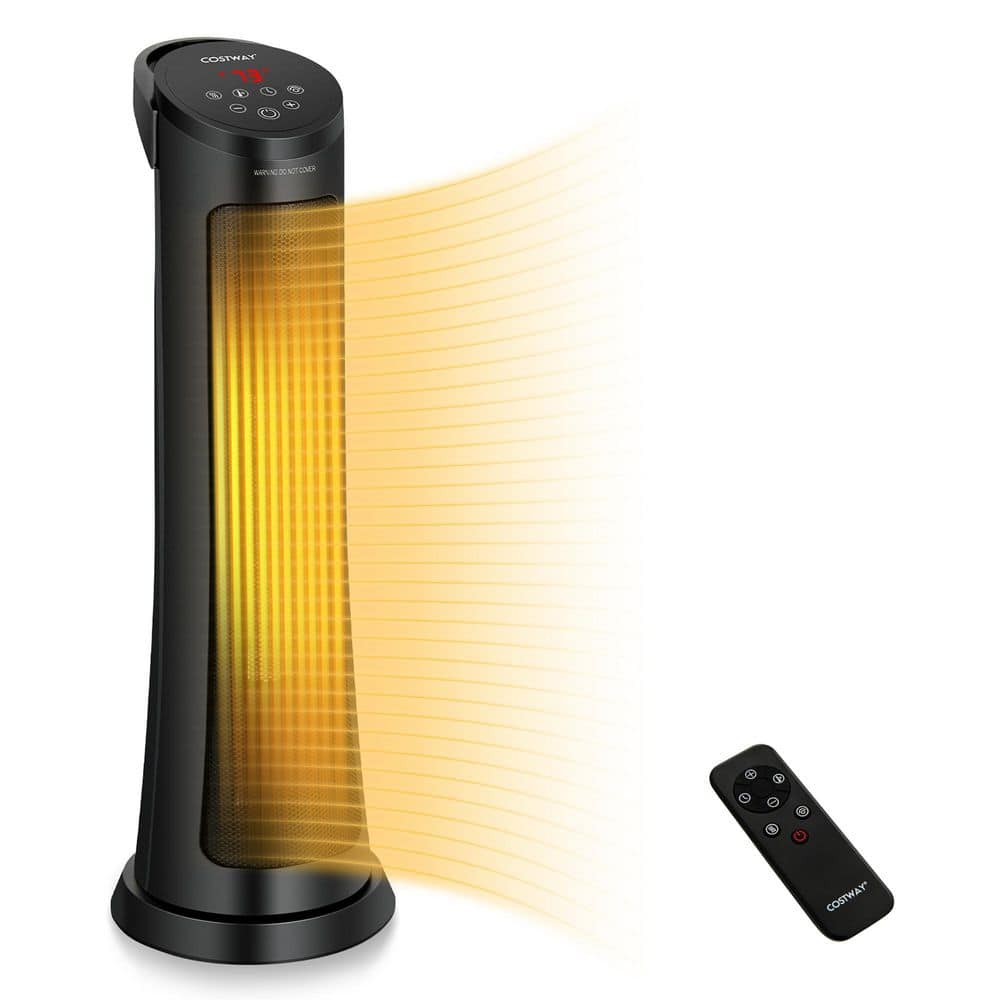 1500-Watt Portable Electric PTC Heater Swing Space Heater with 24-Hours Timer andThermostat - Hercitys