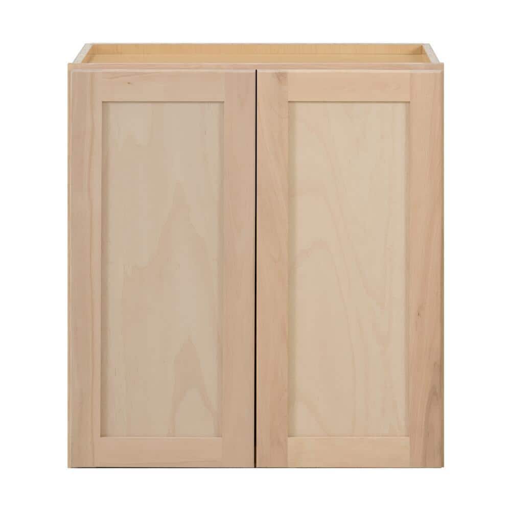 27 in. W x 12 in. D x 30 in. H Ready to Assemble Wall Kitchen Cabinet in Unfinished with CLICKREADY Technology - Hercitys