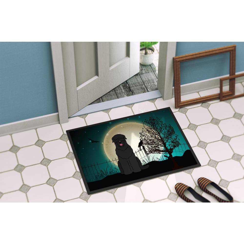 24 in. x 36 in. Indoor/Outdoor Halloween Scary Black Terrier Door Mat - Hercitys