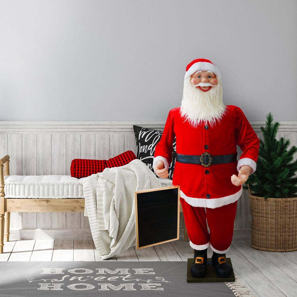58 in. Musical Christmas Santa Claus Holding a Chalkboard - Hercitys