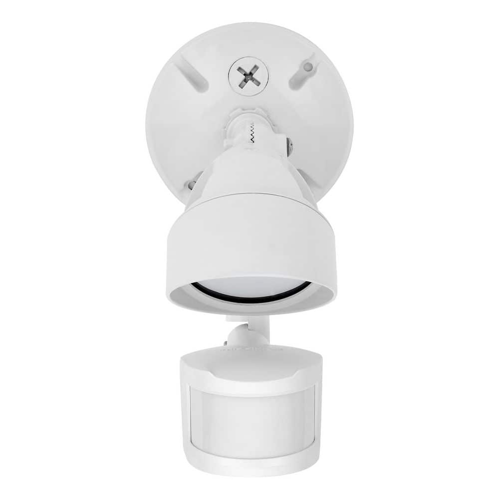 13-Watt 950 Lumens White Outdoor Integrated LED Exterior Security Flood Light 3000K Motion Sensor Dusk to Dawn Sensor - Hercitys