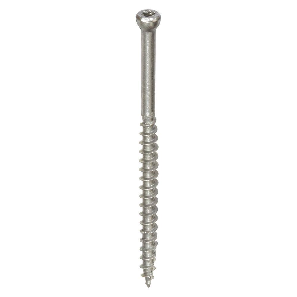 #8 x 2-1/2 in. Star Drive Flat Head Stainless Steel Trim Screw (100-Pack) - Hercitys