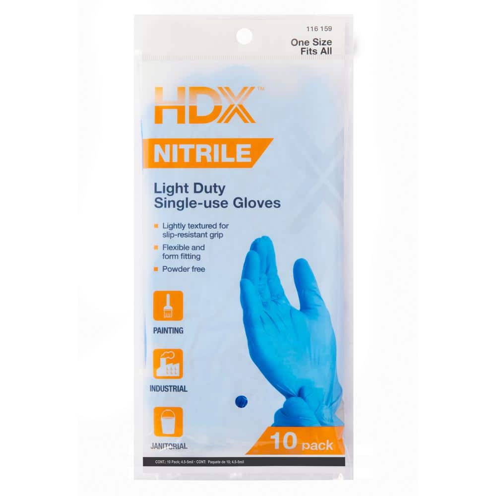 10-Count Disposable Nitrile Gloves - Hercitys