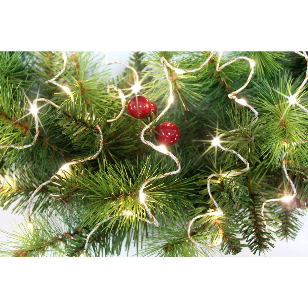 12 ft. Pre-Lit LED Battery Operated White Single Braided Garland (Bundle of 2) - Hercitys