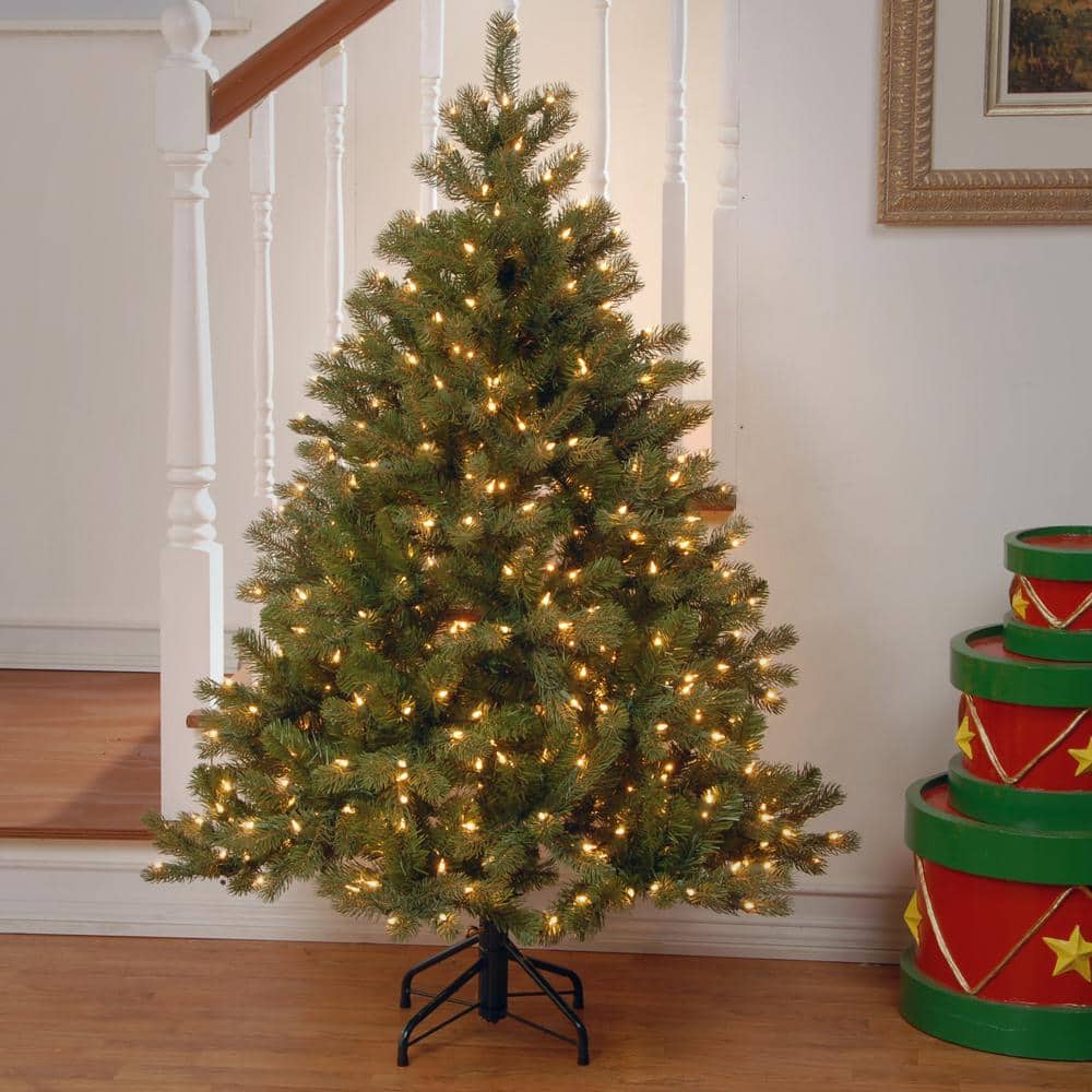 4.5 ft. Downswept Douglas Fir Artificial Christmas Tree with Clear Lights - Hercitys