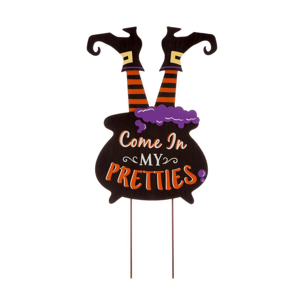 32 in. H Halloween Wooden Witch Yard Stake or Standing Decor or Hanging Decor (KD, 3 Function) - Hercitys