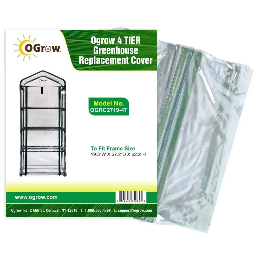19.3 in. W x 27.2 in. D x 62.2 in. H 4-Tier Greenhouse Replacement Cover - Hercitys