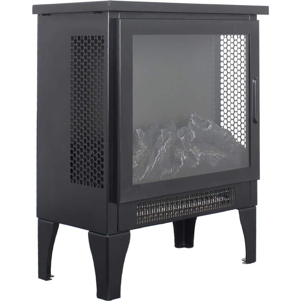 18 in. Electric Cabinet Infrared Space Heater with Cool-to-the-Touch, Overheat Protection, Convection, 700W/1400W, Black - Hercitys