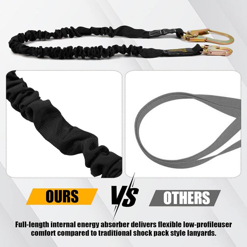 20 in. Galvanized Steel Wire Cable Eyelets Ended Lanyard Safety Tether Chain Vinyl Black 10-Pack Retractable lifeline - Hercitys