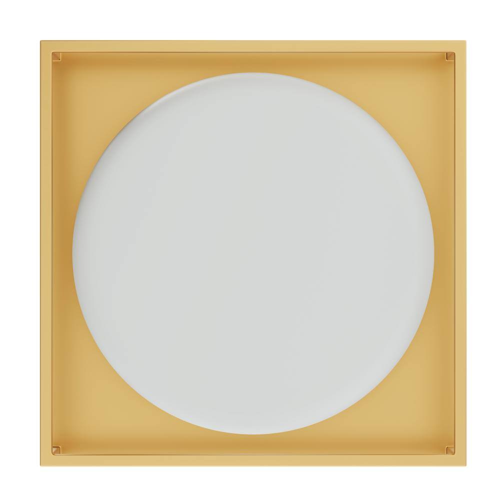 13 in. 2-Light Industrial Gold Flush Mount Farmhouse Close to Ceiling Light Fixture with White Glass Shade - Hercitys