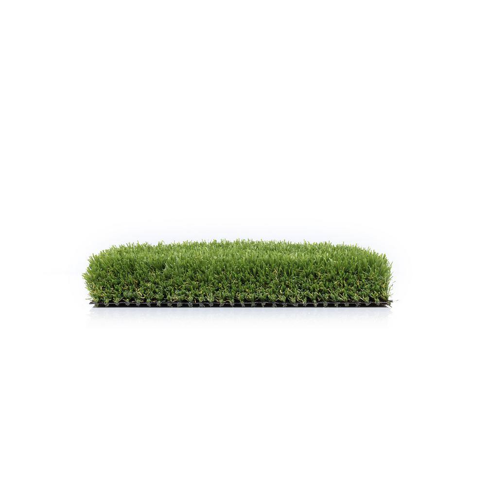 15 ft. W x Cut to Length Green and Tan Quick Draining Artificial Grass Turf - Hercitys