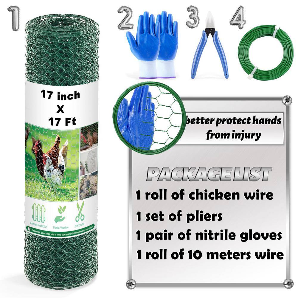 17 in. x 17 ft. Metal Garden Fence - Hercitys