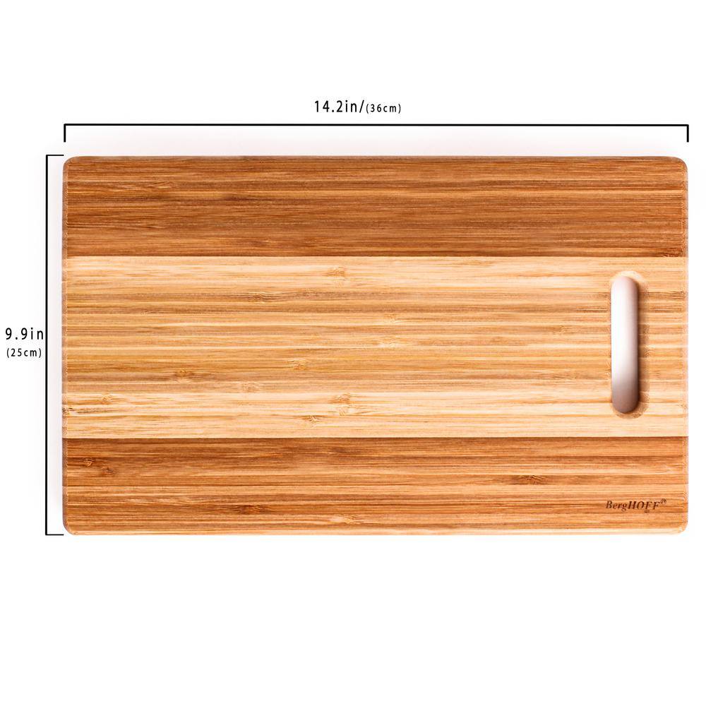 2-Piece 14 in. Rectangular Bamboo Cutting Boards, 2-Tone - Hercitys