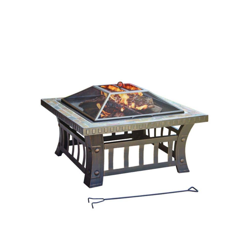 20 in. H x 30 in. W x 30 in. D Steel Square Wood Fire Pit - Hercitys