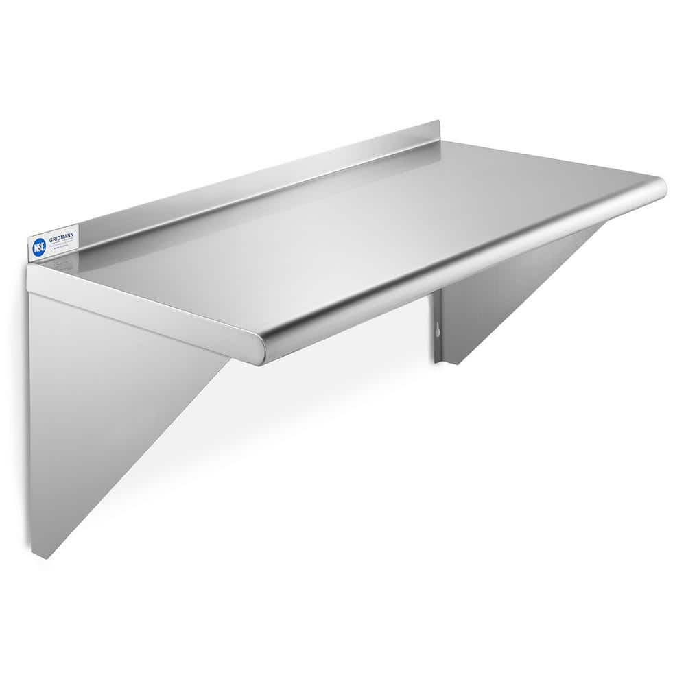 18 in. x 24 in. x 18.5 in. Stainless Steel Wall-Mount Garage Wall Shelf with Brackets - Hercitys
