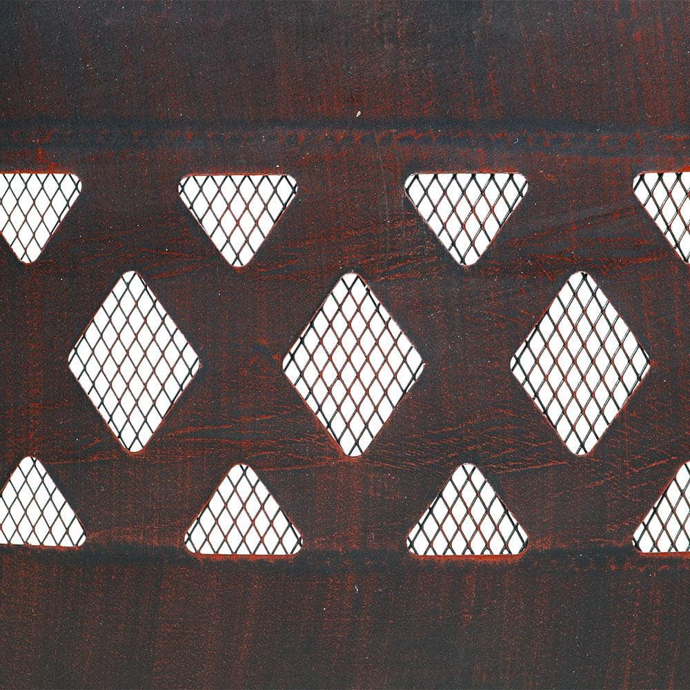 36 in. Dia Round Steel Crossweave Wood Burning Campfire Ring - Hercitys