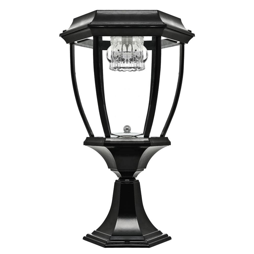 1 Light Black Aluminum Integrated LED Solar Outdoor Weather Resistant Post Light with Bulb Included - Hercitys