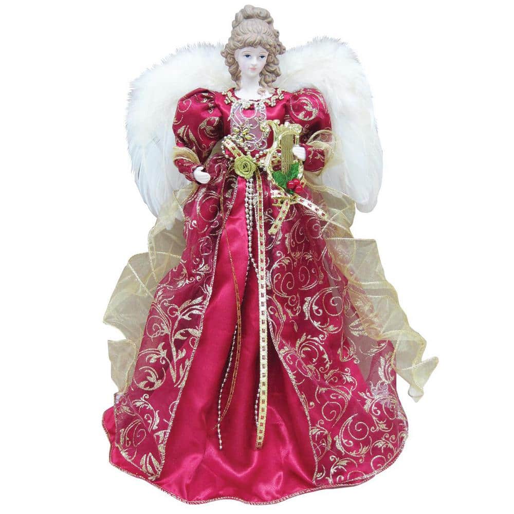 16 in. Red Christmas Angel Tree Topper - Hercitys