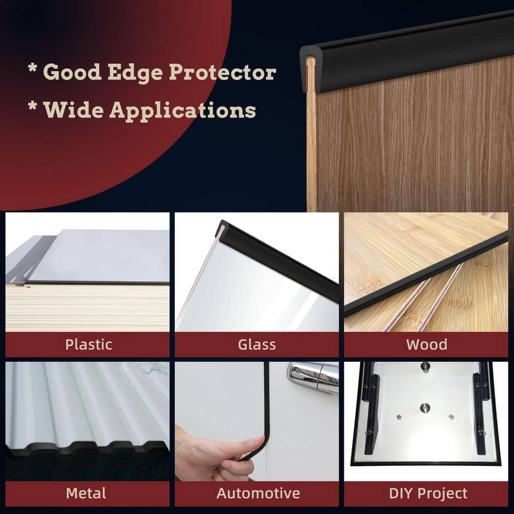 20 in. x 0.5 in. x 1 in. Easy to Install, Flexible, Durable Black Vinyl Edging 1-Pack - Hercitys