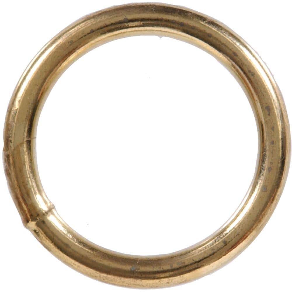 0.262 in. Wire x 2-1/2 in. Inside Diameter Brass-Plated Welded Ring (25-Pack) - Hercitys