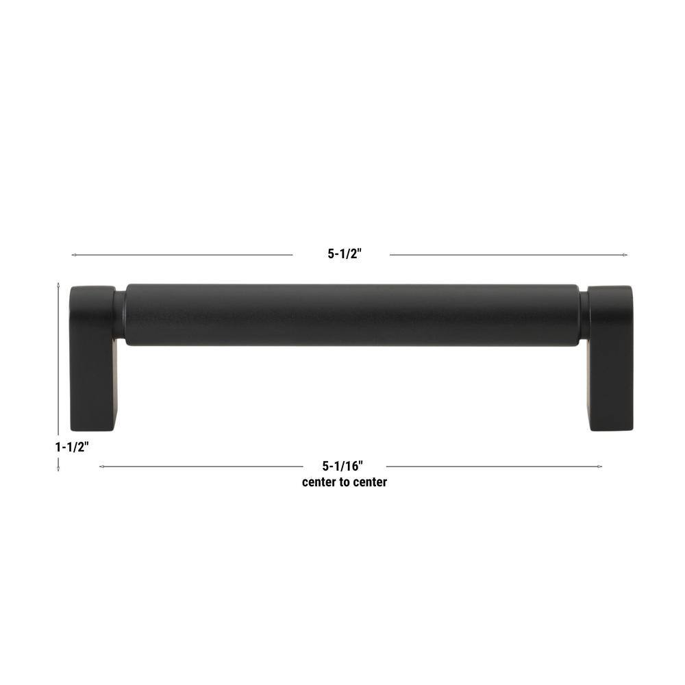 5-1/16 in. Center to Center Matte Black Smooth Bar Pull – 4787-128-MB - Hercitys