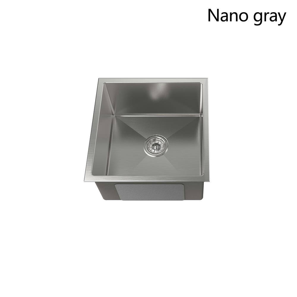 18 in. Multifunctional Undermount Single Bowl Nano Gray Stainless Steel Kitchen Sink (Sink Only) - Hercitys