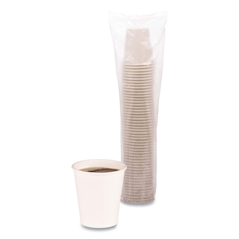 10 oz. White Disposable Paper Cups, Hot Drinks, 20 Cups / Sleeve, 50 Sleeves / Carton - Hercitys