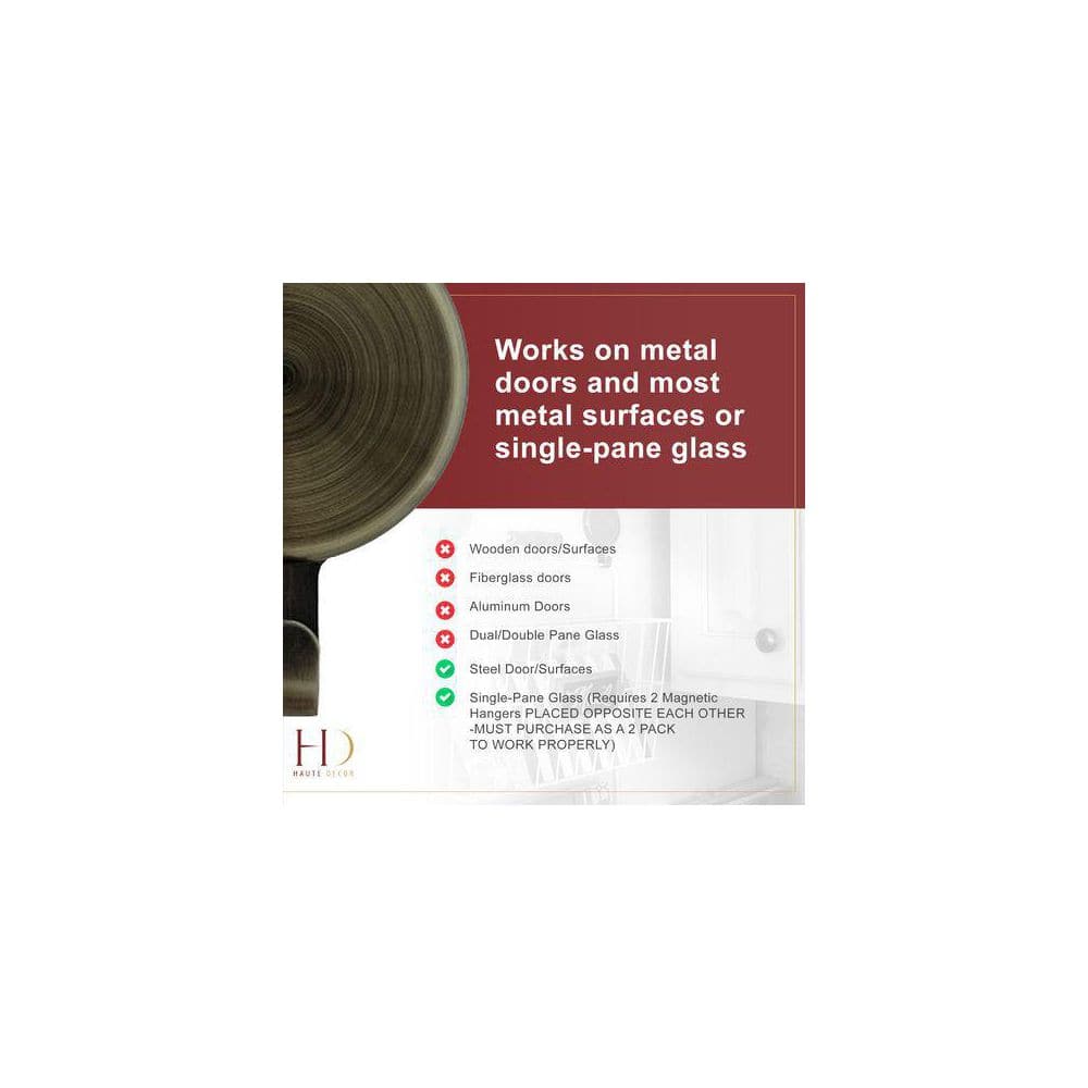 3.75 in. Artificial Antique Brass Attract Magnetic Wreath Hanger (2-pack) - Hercitys