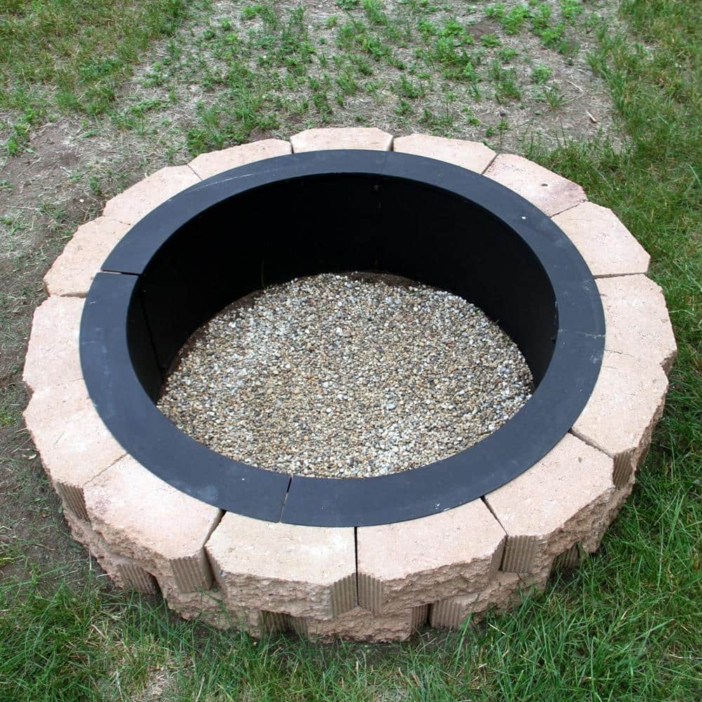 30 in. Dia Round Steel Wood Burning Fire Pit Rim Liner - Hercitys