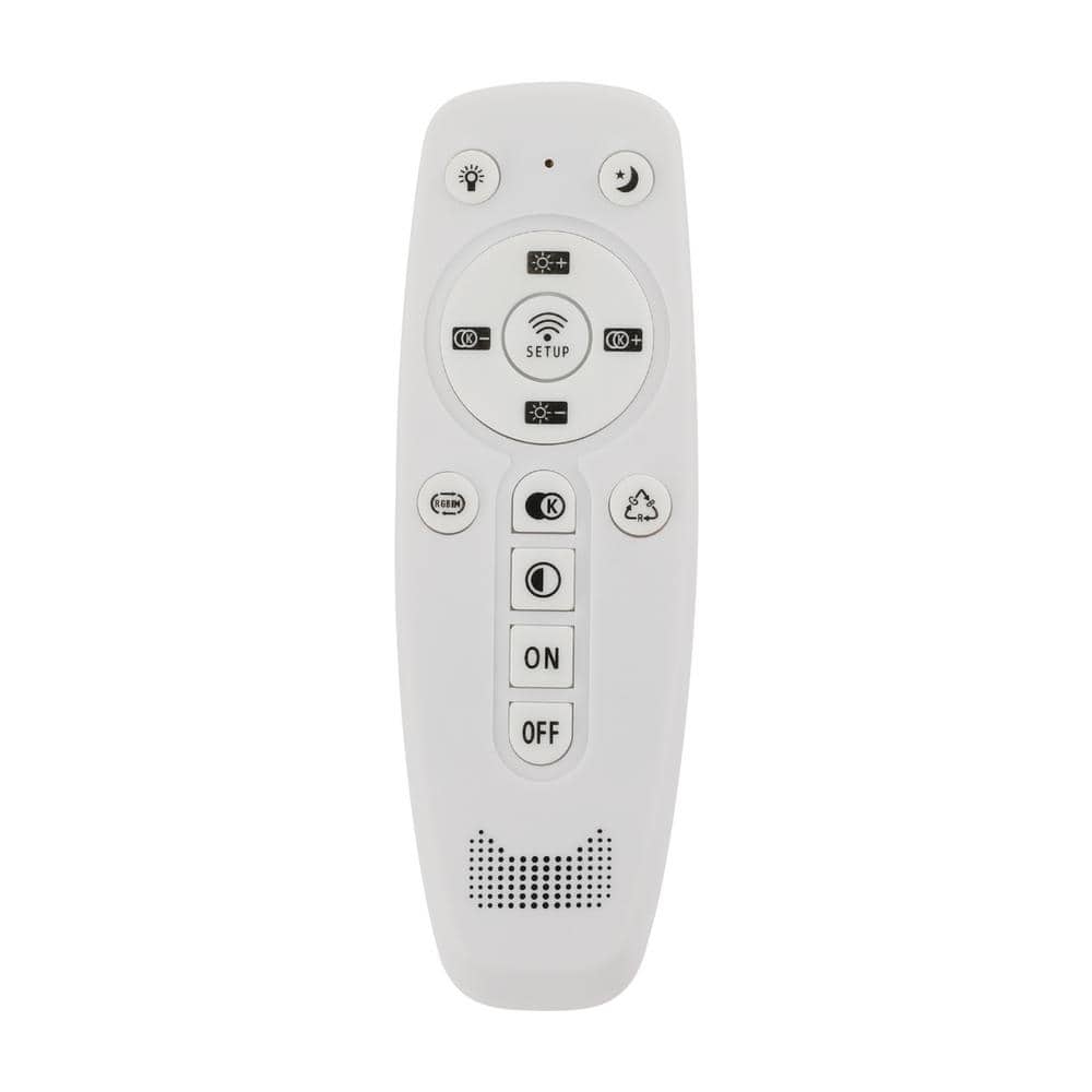 35.43 in. 1-Light White Modern Creative Wave Design Dimmable Selectable LED Flush Mount Ceiling Light with Remote - Hercitys