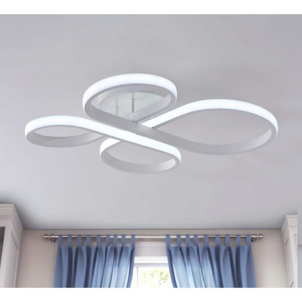 20.47 in. 1-Light Modern Linear Integrated LED Flush Mount Ceiling Lighting Fixtures - Hercitys
