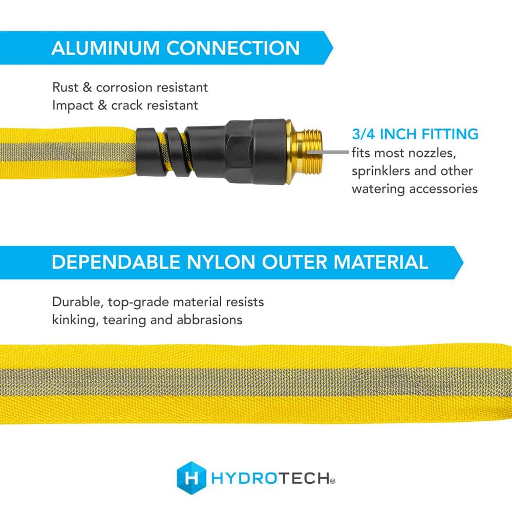 5/8 in. Dia x 100 ft. Flexible Flat Jacket Garden Water Hose - Hercitys