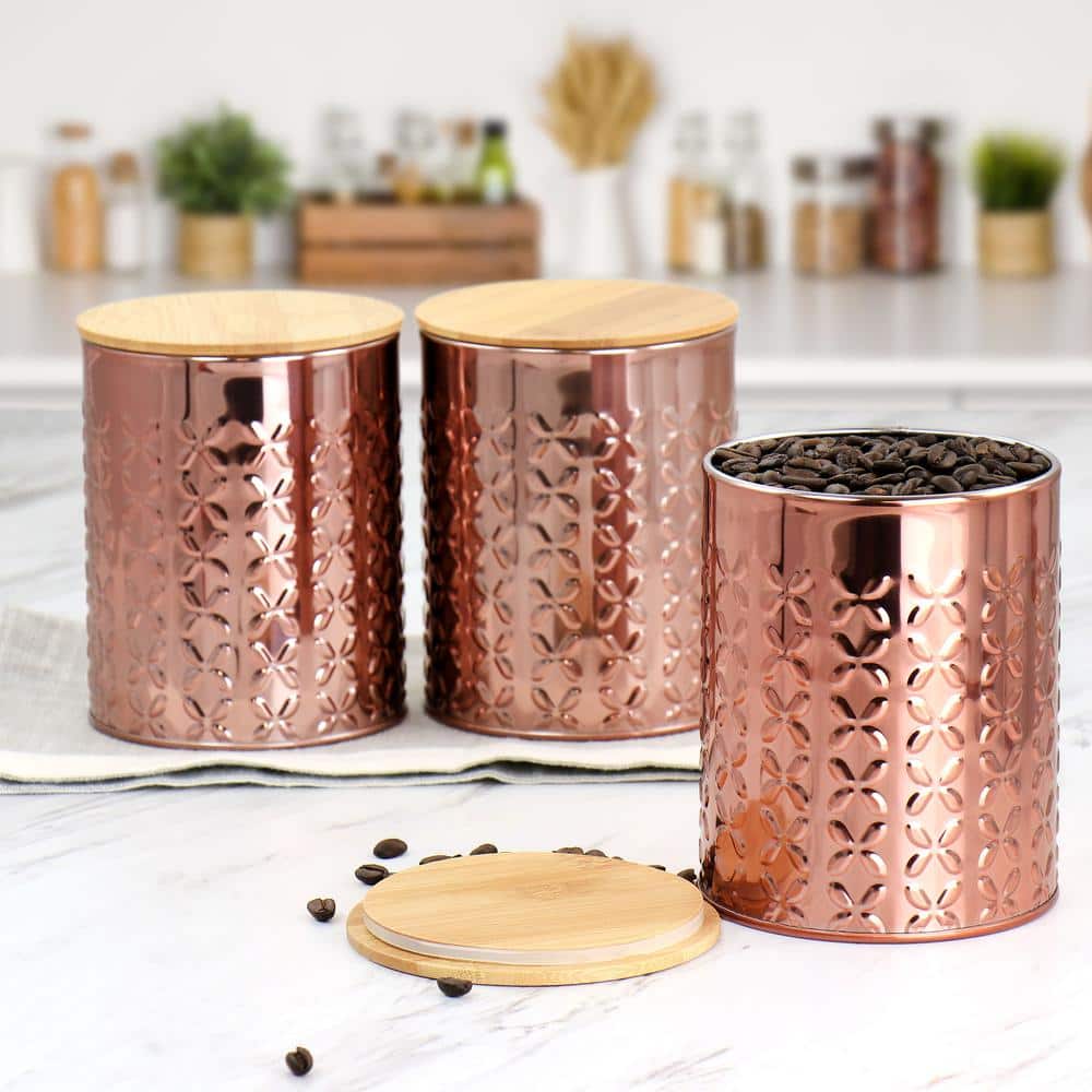 3-Piece Aluminum Canister Set in Copper - Hercitys