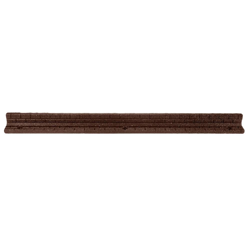 48 in. x 3 in. x 3 in. Brown Brickface Rubber Landscape Edging (6-Pack) - Hercitys