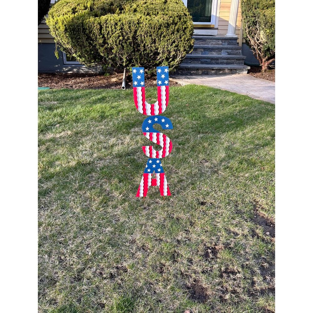 36 in Metal July 4th Independence Day USA Garden Stake - Hercitys
