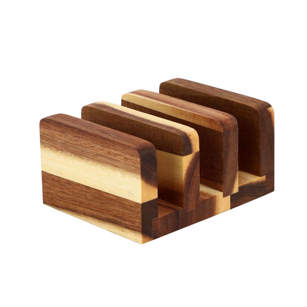 3 Piece Acacia Wood Cutting Board Set with Base - Hercitys