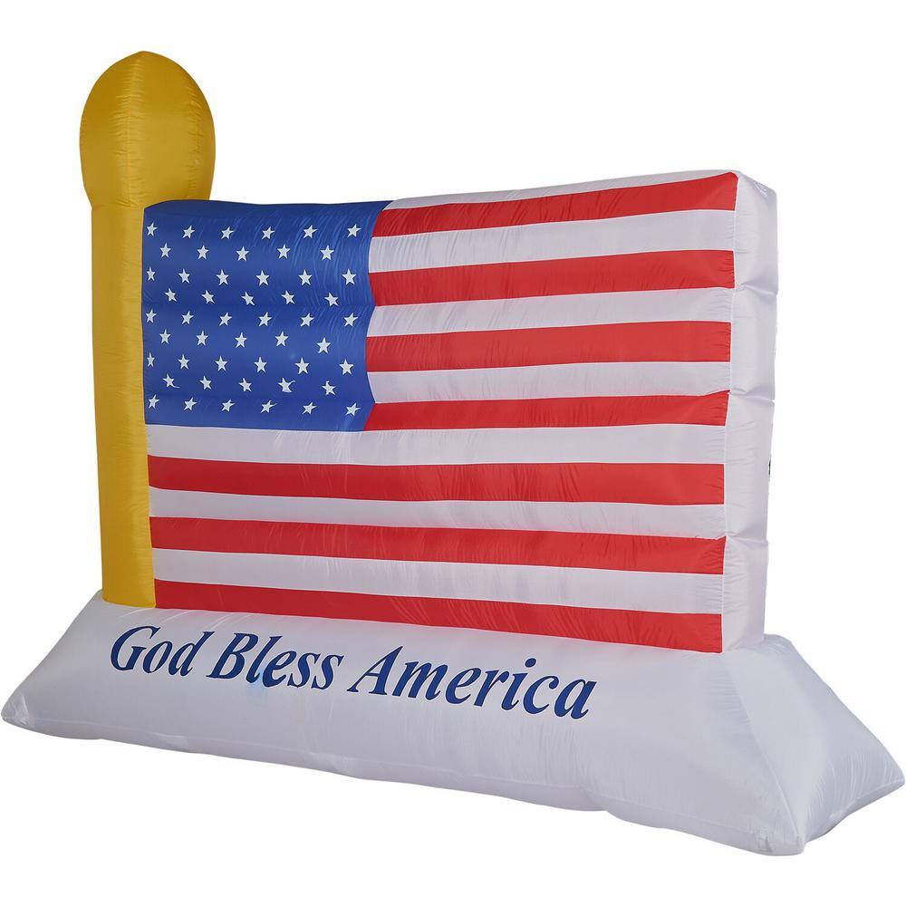 121 in. x 72 in. American Flag Inflatable with Lights - Hercitys