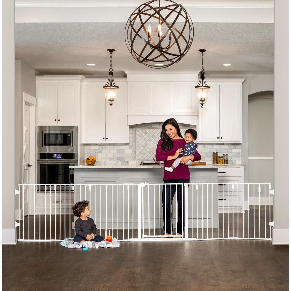 28 in. Tall 6 Panel 2-in-1 Configurable Metal Safety Gate - Hercitys